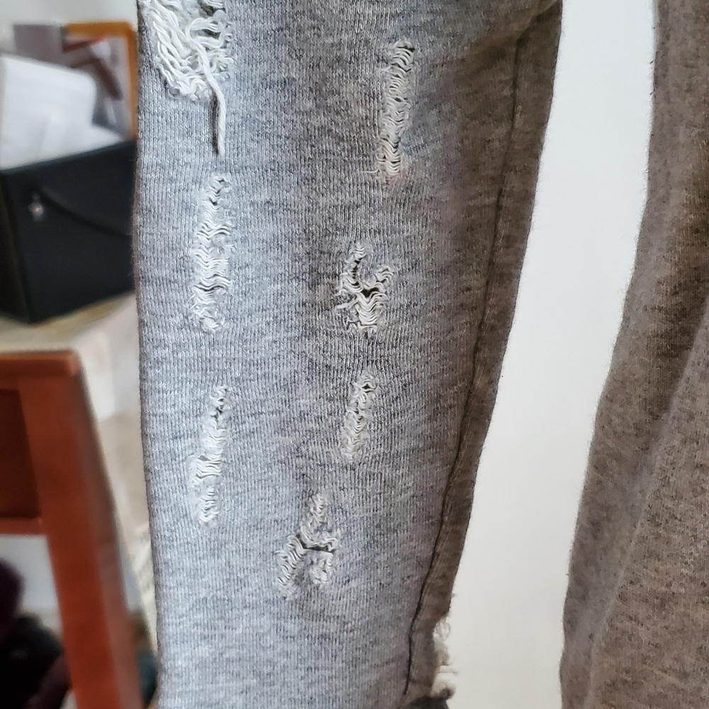 MOTHER Grey Distressed Sweatshirt - Picture 11 of 16